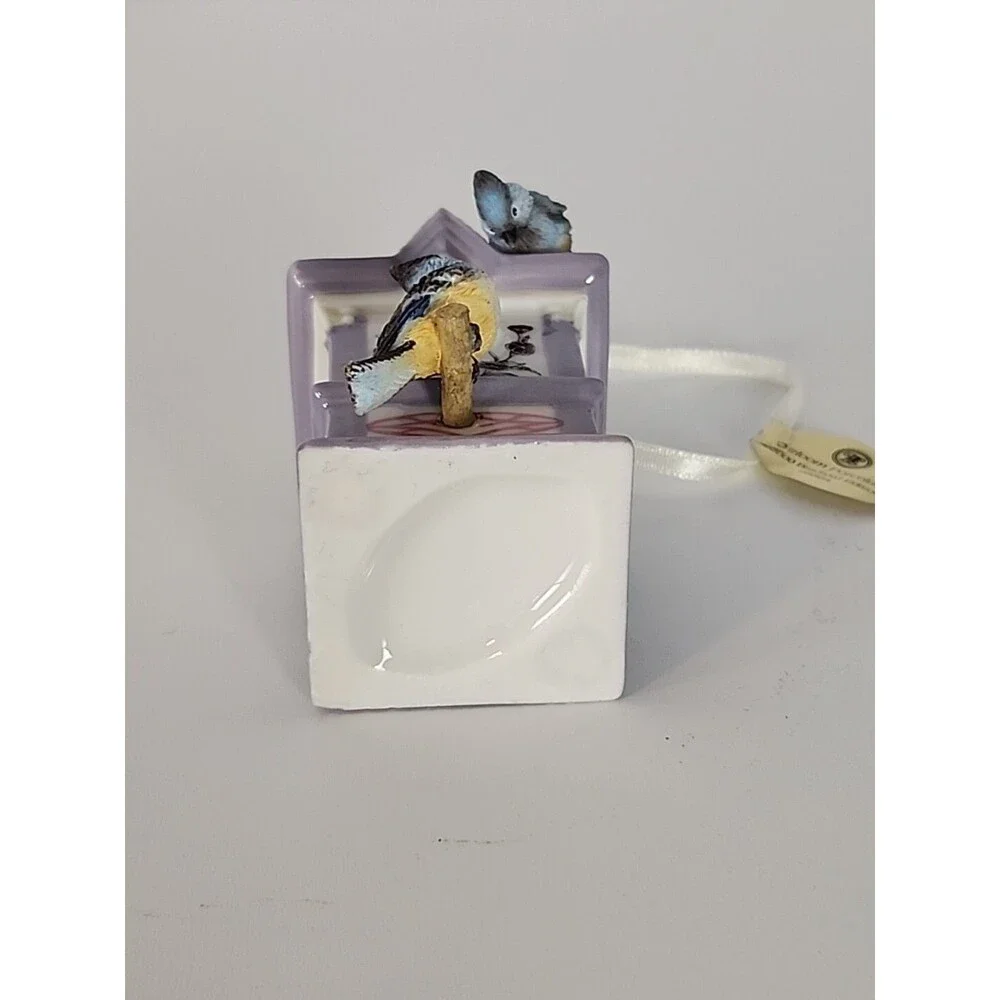 Birdhouse Ornament 2000 Bradford Editions Woodland Lodge  #68564 Porcelain